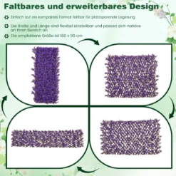 Künstliche Garten Sichtschutz Pflanzenwand Hecken mit Efeublättern / Eukalyptus Blättern