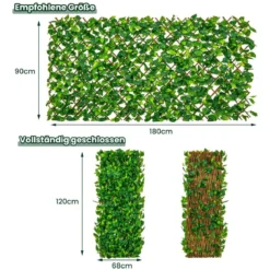 Künstliche Garten Sichtschutz Pflanzenwand Hecken mit Efeublättern / Eukalyptus Blättern