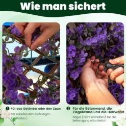 Künstliche Garten Sichtschutz Pflanzenwand Hecken mit Efeublättern / Eukalyptus Blättern