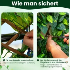 Künstliche Garten Sichtschutz Pflanzenwand Hecken mit Efeublättern / Eukalyptus Blättern
