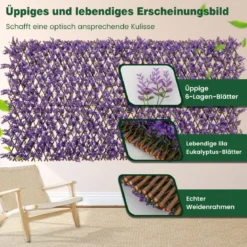 Künstliche Garten Sichtschutz Pflanzenwand Hecken mit Efeublättern / Eukalyptus Blättern