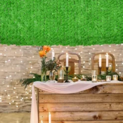Künstliche Hecke mit 1908 Süßkartoffelblättern Reißverschlüsse einfach anzubringende 300 x 100 cm Hellgrün