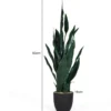 Künstliche Pflanze 90 cm Unechte Sansevieria mit Stabilem Topf & 20 Blättern Bogenhanf Ø 16 cm Topf