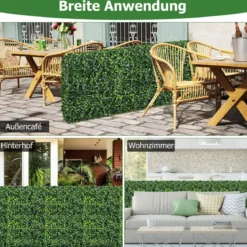 Künstliche Pflanzenwand Kunstpflanzen bodenstehend 92 x 38 x 86 cm ideal für Indoor und Outdoor