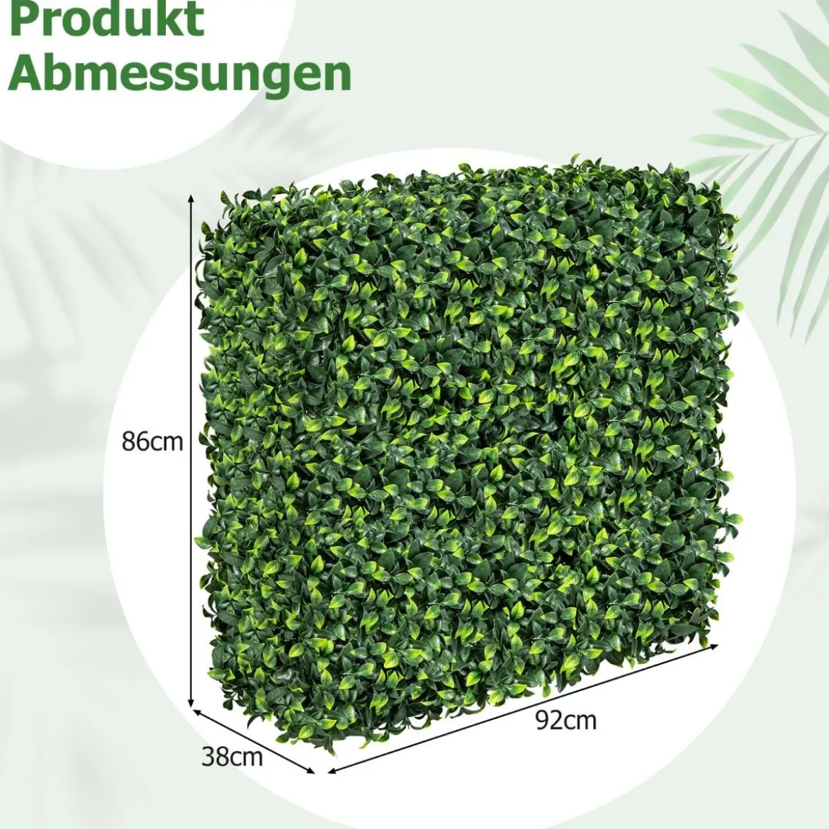 Künstliche Pflanzenwand Kunstpflanzen bodenstehend 92 x 38 x 86 cm ideal für Indoor und Outdoor