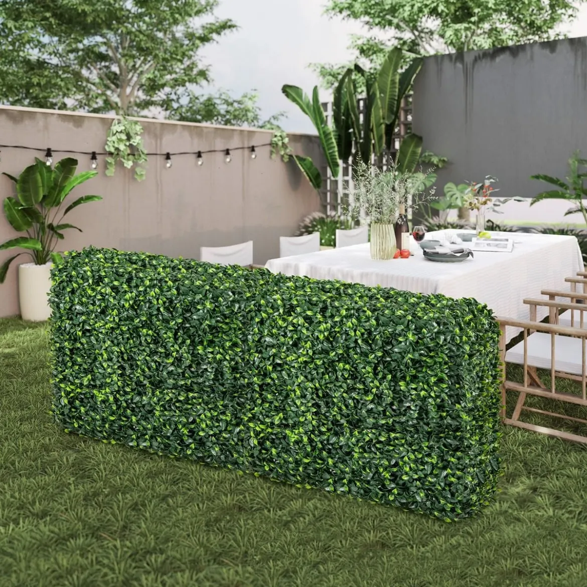 Künstliche Pflanzenwand Kunstpflanzen bodenstehend 92 x 38 x 86 cm ideal für Indoor und Outdoor