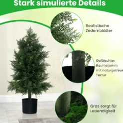 Künstlicher Formschnittbaum aus Zeder mit Topf & Sonnenbeständigen Blätter Kiefernbaum