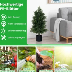 Künstlicher Formschnittbaum aus Zeder mit Topf & Sonnenbeständigen Blätter Kiefernbaum