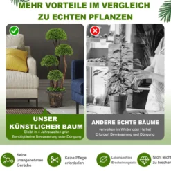 Künstlicher Formschnittbaum aus Zedernholz dekorativer Kunstbaum 90 cm