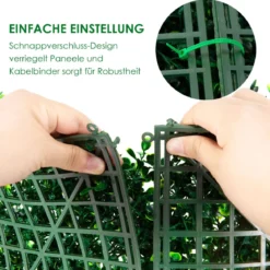 Künstliches Pflanzenwand künstliche Buchsbaum-Teile 50 x 50 cm Grün