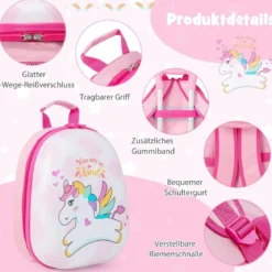 Kofferset 2 tlg Einhorn 16'' Kinderkoffer + 12'' Rucksack Rosa
