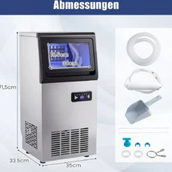 Kommerzielle Eiswürfelmaschine Eiswürfelbereiter 50 kg/24 Std. mit 11 kg Eislagerkapazität
