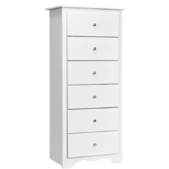 Kommode aus Massivholz mit 6 Schubladen & Rücklaufsperre & Metallknäufen Schubladenschrank