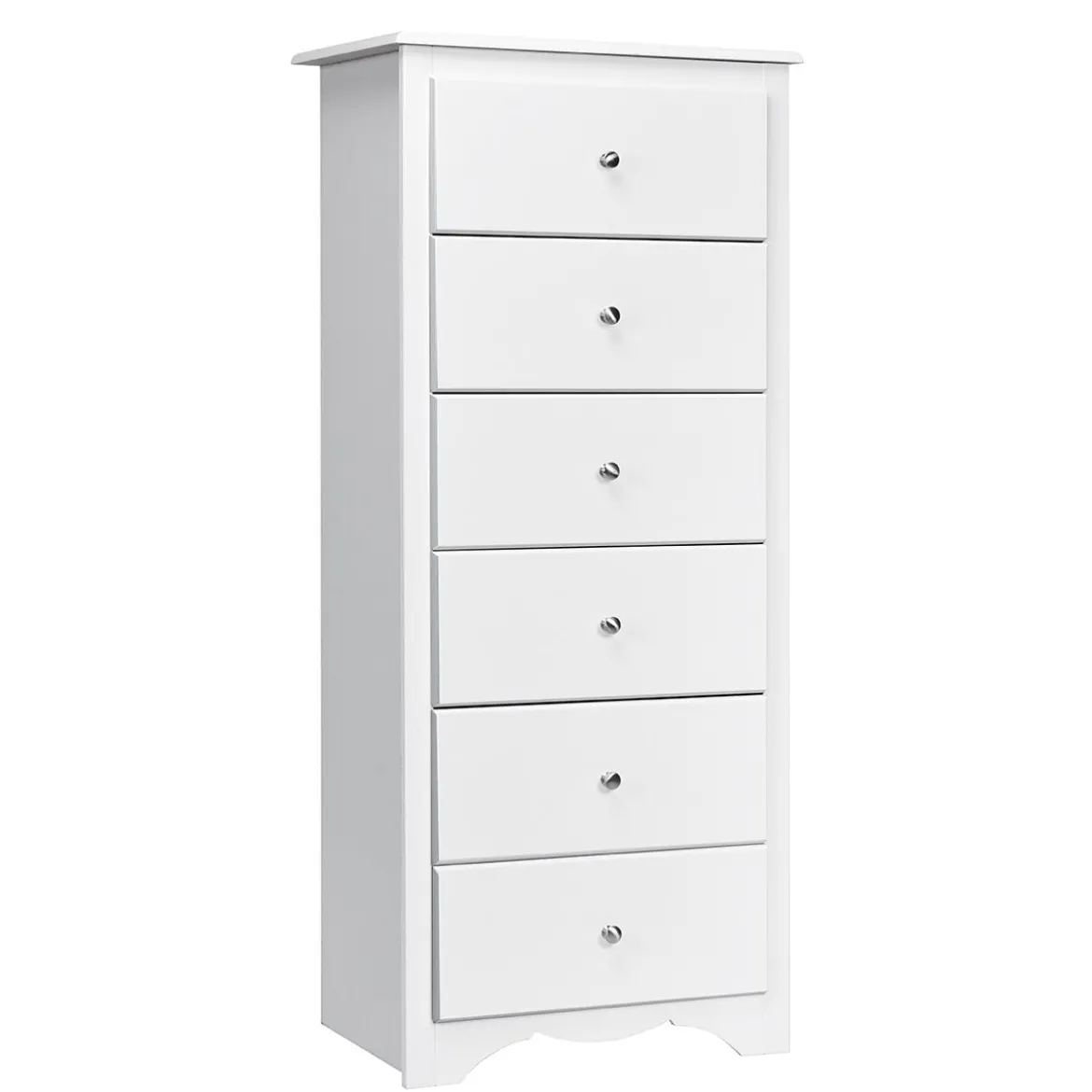 Kommode aus Massivholz mit 6 Schubladen & Rücklaufsperre & Metallknäufen Schubladenschrank
