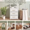 Kommode mit 3 Faltbaren Stoffschubladen & Metallrahmen 40,5 x 29 x 77 cm Weiß + Gold