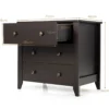 Kommode mit 3 Schubladen & Griffen aus Holz Nachttisch 71 x 46 x 66 cm Braun