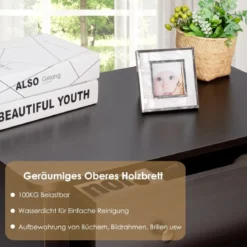Kommode mit 3 Schubladen & Griffen aus Holz Nachttisch 71 x 46 x 66 cm Braun