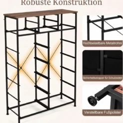 Kommode mit 14 Schubladen Schubladenschrank mit Stoffkommode & Metallrahmen & Holzoberfläche