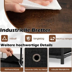 Kommode mit 3 Schubladen Stoffkommode mit Holzplatte Schwarz 40 x 30 x 81 cm