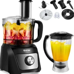 kompakte Küchenmaschine Standmixer Zerkleinerer 500W 1500ml ideal zum Zerkleinern Schneiden Schreddern Entsaften
