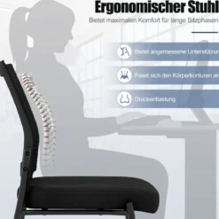 Konferenzstühle 2er Set stapelbare Besucherstühle mit Rollen armlose Stapelstühle für Büro Schwarz
