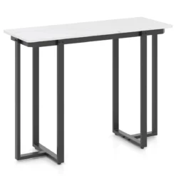 Konsolentisch schmal moderner Eingangstisch mit Marmor-Optik 107 x 40 x 79,5 cm Golden/Schwarz
