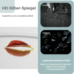 Kosmetikspiegel mit 30 cm Durchmesser & Beleuchtung 3-farbiger dimmbarer LED-Spiegel Weiß