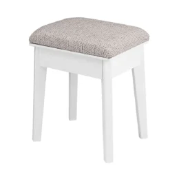 Kosmetiktisch Set 4 Schubladen Schminktisch Frisiertisch mit Hocker und Spiegel Holz