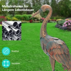 2 Kranichskulpturen 2-Teiliges Kranich-Gartenstatuen-Set