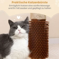 Kratzbaum Klein Katzenbaum mit Hängematte & Bett & Sisalstämmen & Katzenbürste Beige 40 x 30 x 72 cm
