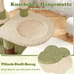 Kratzbaum mit Plattformen & Katzenhöhle & Hängematte & Fellpflege Katzenbaum Kletterbaum