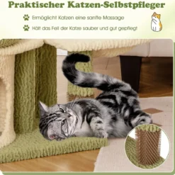 Kratzbaum mit Plattformen & Katzenhöhle & Hängematte & Fellpflege Katzenbaum Kletterbaum