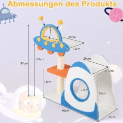 Kratzbaum mit UFO-Plattform & Sisal-Kratzsäulen Katzenkratzbaum Katzenbaum Kletterbaum