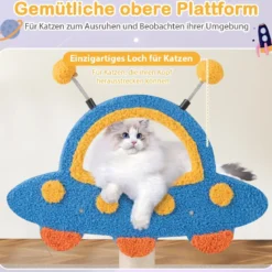 Kratzbaum mit UFO-Plattform & Sisal-Kratzsäulen Katzenkratzbaum Katzenbaum Kletterbaum
