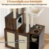 Kratzbaum mit Verstecker Katzenklo & 2 Hängematten & Aussichtsplattform Katzenbaum Braun
