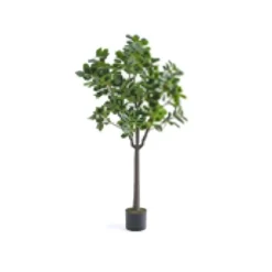 Kunstbaum Realistische Kunstpflanze mit 14 Üppige Zweigen & Stabiler Zementtopf 80 cm
