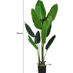 Kunstpflanze Künstliche Grünpflanze 160 cm Tropische Palme Künstliche Monstera Schlangenpflanze