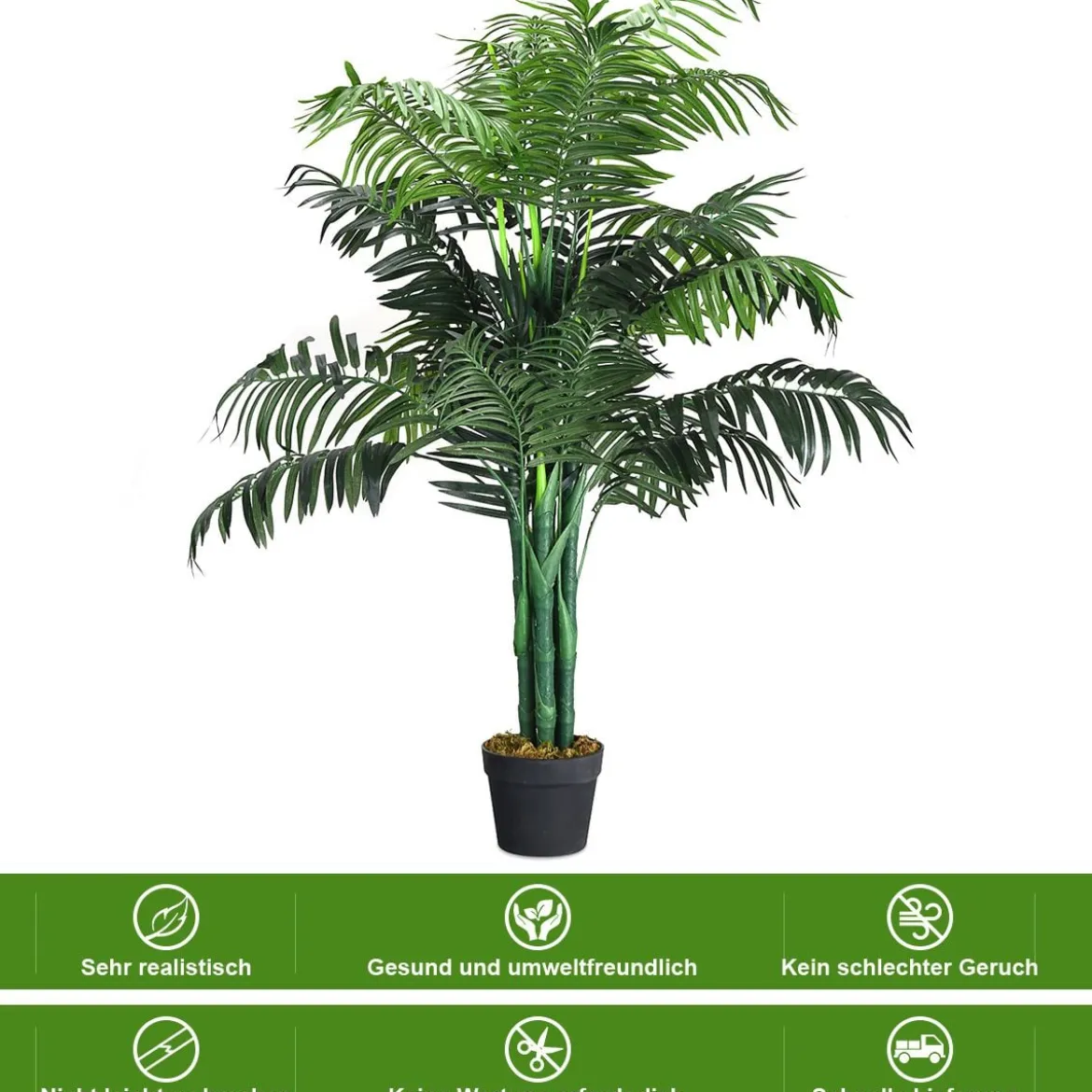 Kunstpflanze Verwendbare Künstliche Palme Kunstbaum 110 cm/150 cm