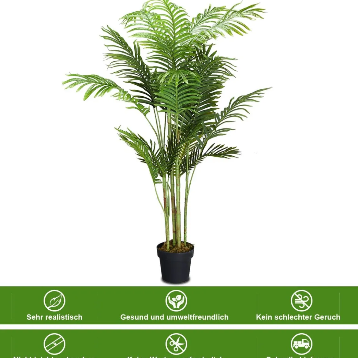 Kunstpflanze Verwendbare Künstliche Palme Kunstbaum 110 cm/150 cm