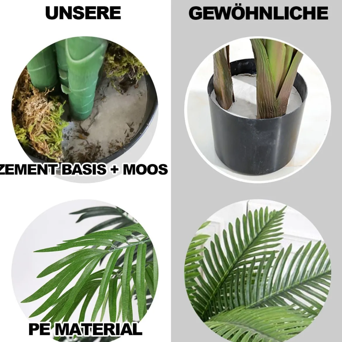 Kunstpflanze Verwendbare Künstliche Palme Kunstbaum 110 cm/150 cm