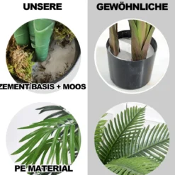 Kunstpflanze Verwendbare Künstliche Palme Kunstbaum 110 cm/150 cm