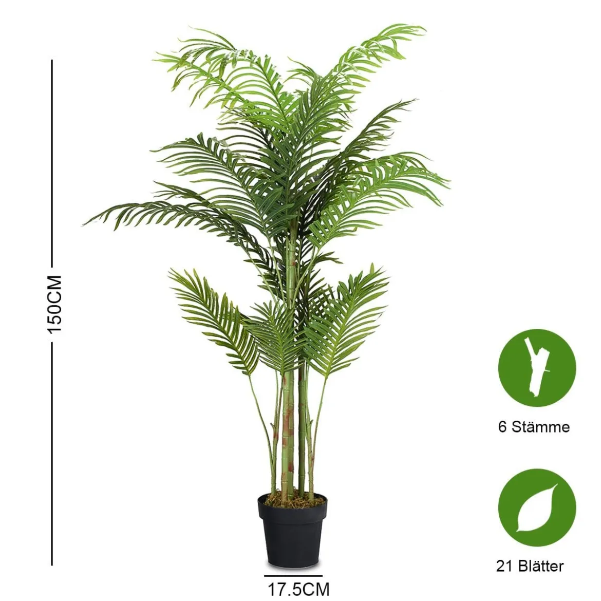 Kunstpflanze Verwendbare Künstliche Palme Kunstbaum 110 cm/150 cm