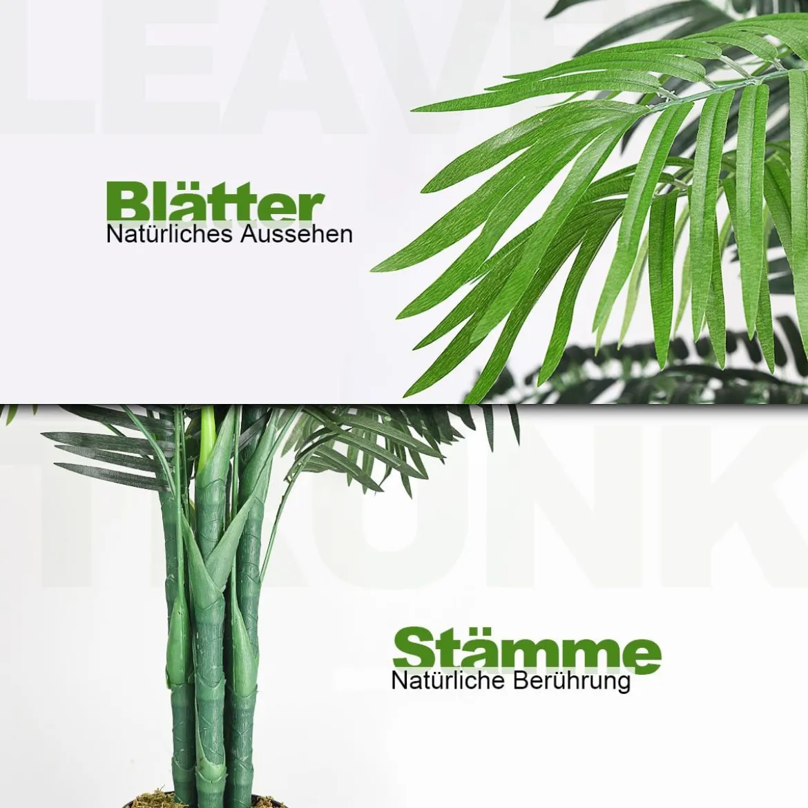 Kunstpflanze Verwendbare Künstliche Palme Kunstbaum 110 cm/150 cm