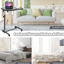Laptoptisch Laptopständer Notebooktisch Ablagetisch Pflegetisch Beistelltisch Grau