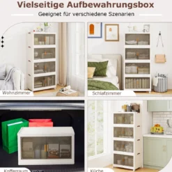 284L Aufbewahrungsboxen mit Deckel Stapelbare Aufbewahrungsbehälter mit Rollen & Türen