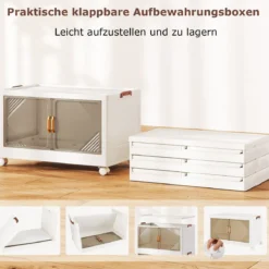 284L Aufbewahrungsboxen mit Deckel Stapelbare Aufbewahrungsbehälter mit Rollen & Türen