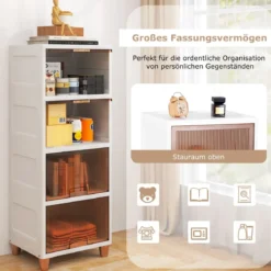 150 L Aufbewahrungsboxmit Magnetischen Türen 4er Set Stapelbare Kunststoffbox Weiß