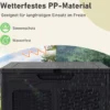 145 L Aufbewahrungsbox mit PP-Deckel & Rattanmuster Outdoor Aufbewahrungsbehälter Schwarz