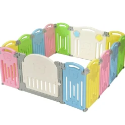 Laufgitter Faltbar Baby Krabbelgitter Absperrgitter Schutzgitter Bunt