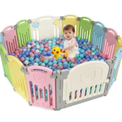 Laufgitter Faltbar Baby Krabbelgitter Absperrgitter Schutzgitter Bunt